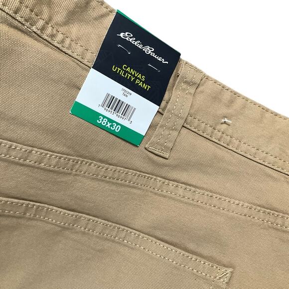Eddie Bauer Men’s Utility Pants Tan 38 X 30 NWT - Picture 4 of 13
